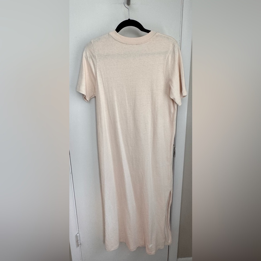 Sezane Emy Dress NWT Cream Organic Cotton Midi Dress Button Shoulder Size M - Picture 3 of 8